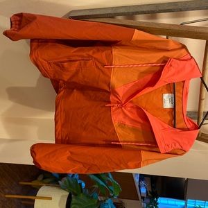 color block raincoat.